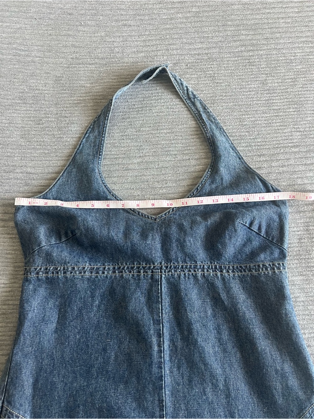 Calvin Klein Blue Denim Midi Halter Dress - Picture 9 of 12